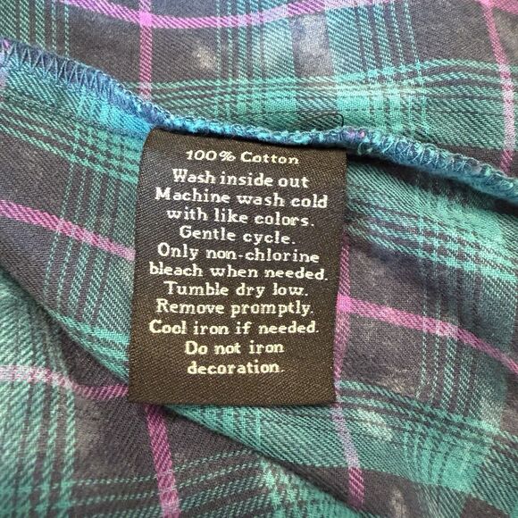 Rock & Republic Blue Studded Lightweight Cotton Flannel Western Button Down - Picture 7 of 7